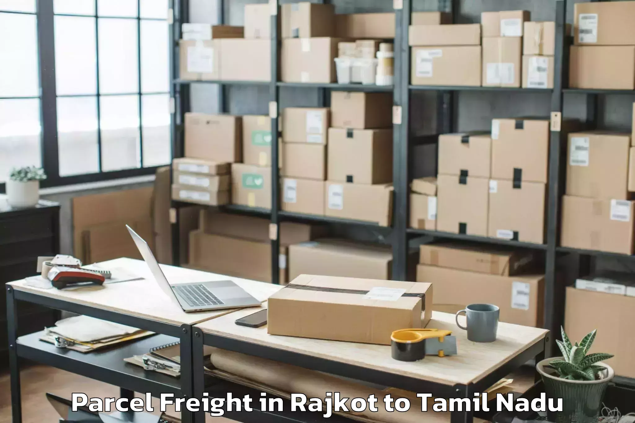 Leading Rajkot to Kamarajar Port Parcel Freight Provider